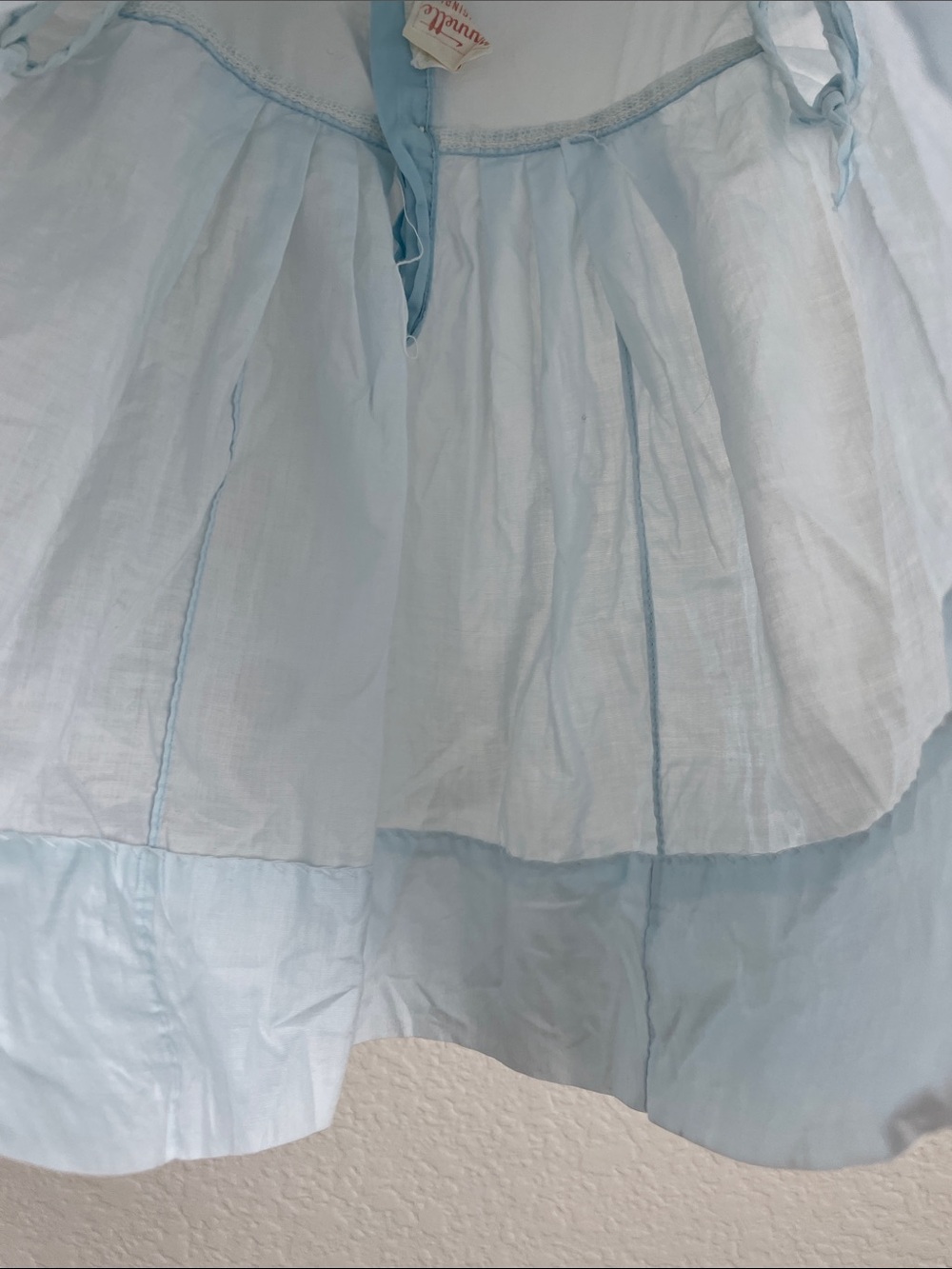 Vintage NANETTE ORIGINALS Babe Frock Puff Sleeve, Light Blue w/Pintuck Front - Picture 3 of 14